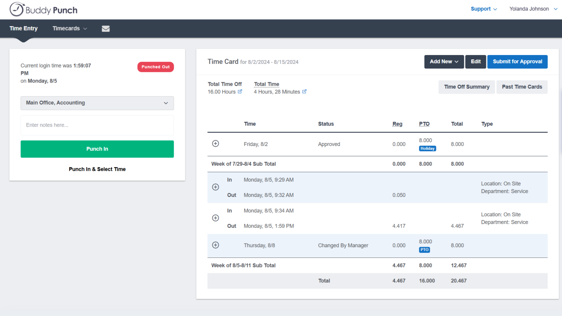 screenshot of Buddy Punch
